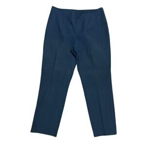 Akris Blue Cotton Silk Blend Slim Pants Women’s Size 12 (US 44 EU)